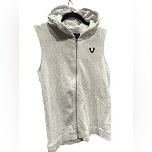 True Religion Hooded Zip Vest